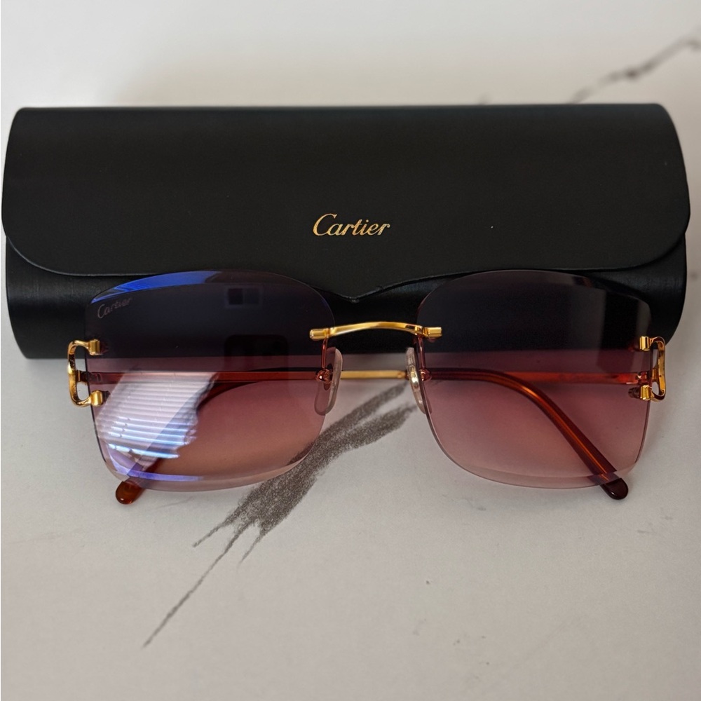 Cartier Red and Gold Sunglasses